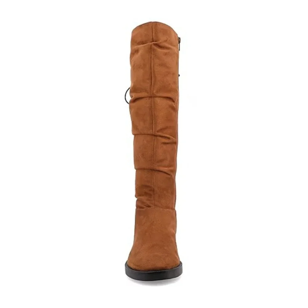 Journee Collection Mirinda Tru Comfort Foam Stretch Knee High Boot Tan Brown 9.5